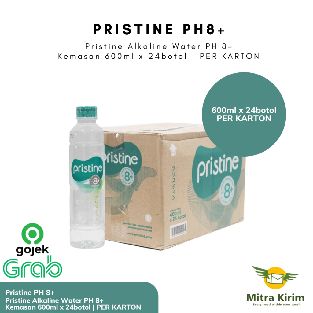

Pristine Air Mineral 600 ML Per Dus Isi 24 Pcs Gojek/Grab