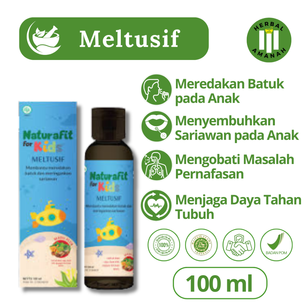 Madu Meltusif Naturafit For Kids Obat Batuk Anak 1 2 3 Tahun Herbal Obat Sariawan Anak 2, 3, 4, 5 ta