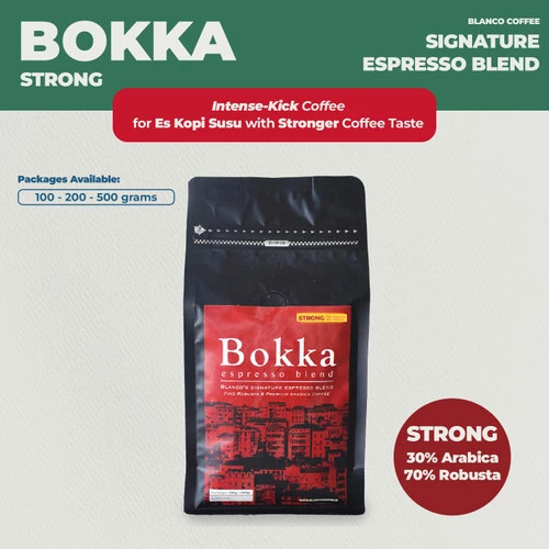 

Bokka Strong Espresso Blend Biji Kopi Arabica Robusta 30/70 - Specialty Coffee by Blanco Coffee