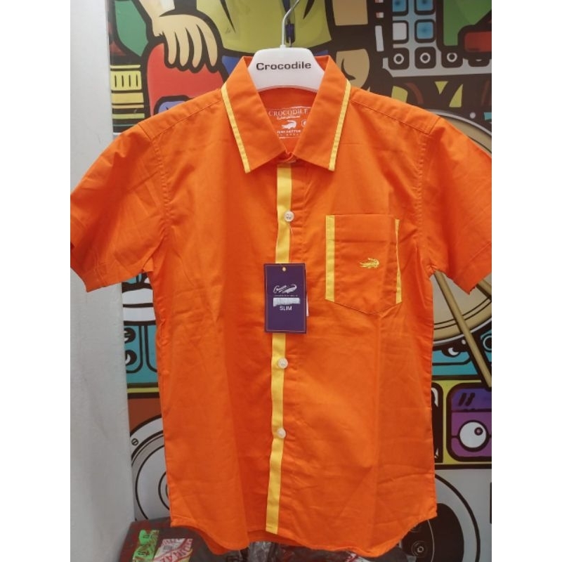 Crocodile baju kemeja anak laki-laki lengan pendek Polos original