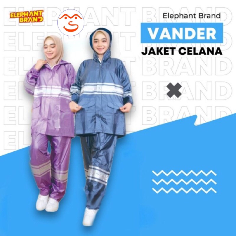 (Warna Random) Jas Hujan Jaket Celana Vander / Mantel Jaket Celana / Elephant Brand