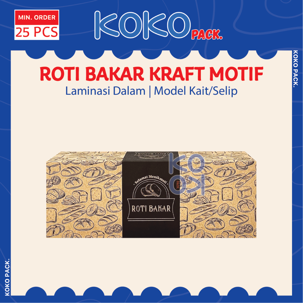 

Box Roti Bakar Motif uk. M & L Tebal Laminasi Dalam Bahan Kraft | Dus Roti Panggang Bandung Kotak Snack 20x7,5x5 20x8x7