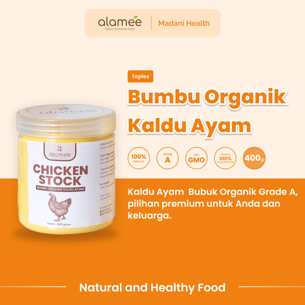 

ALAMEE Bumbu Kaldu Ayam Non MSG Chicken Powder Praktis Toples Seasoning 400gr