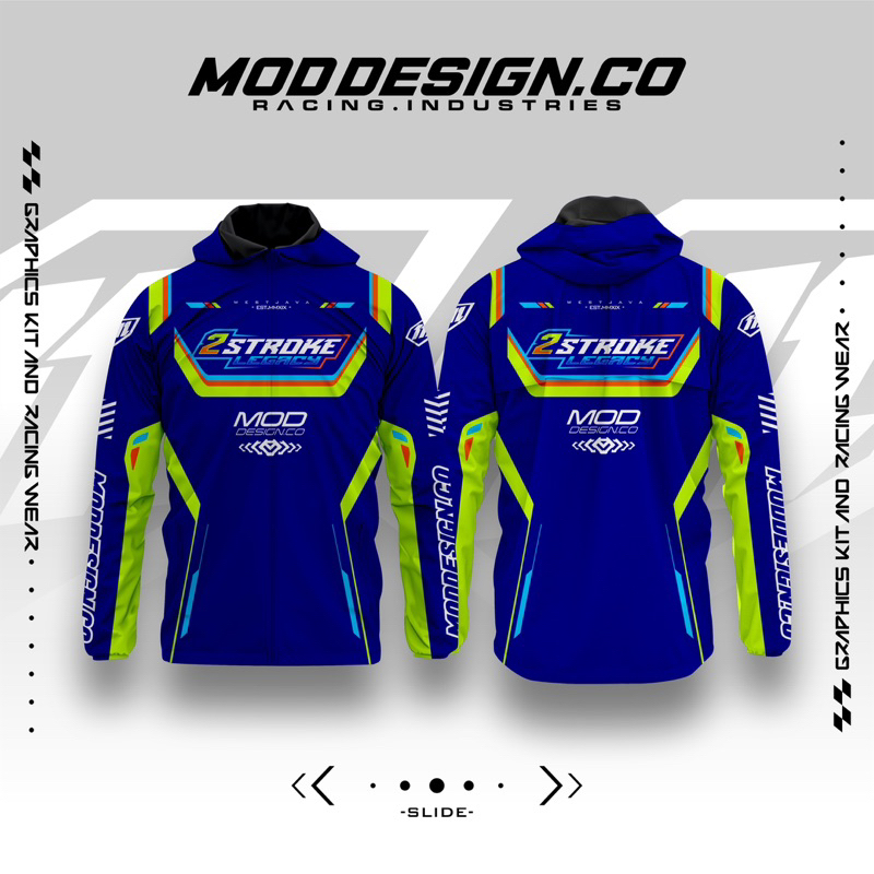 Jaket Racing parasut Desain Custom nama Free Desain 2Stroke