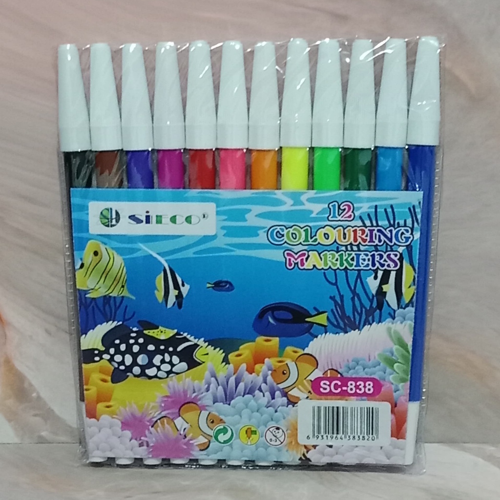 

SPIDOL Warna Mewarnai SIECO Colouring Markers isi 12 pcs