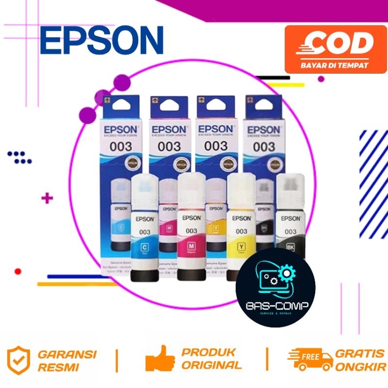 1 SET TINTA EPSON 003 ORIGINAL