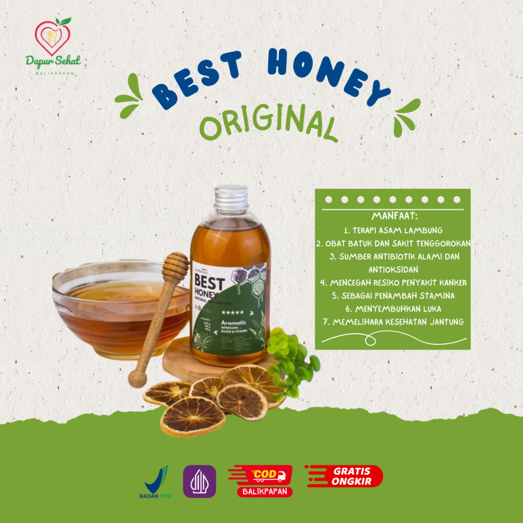 

Best Honey Madu Asli 100% - Madu Murni Multiflora Natural Balikpapan - 350gr - COD Balikpapan