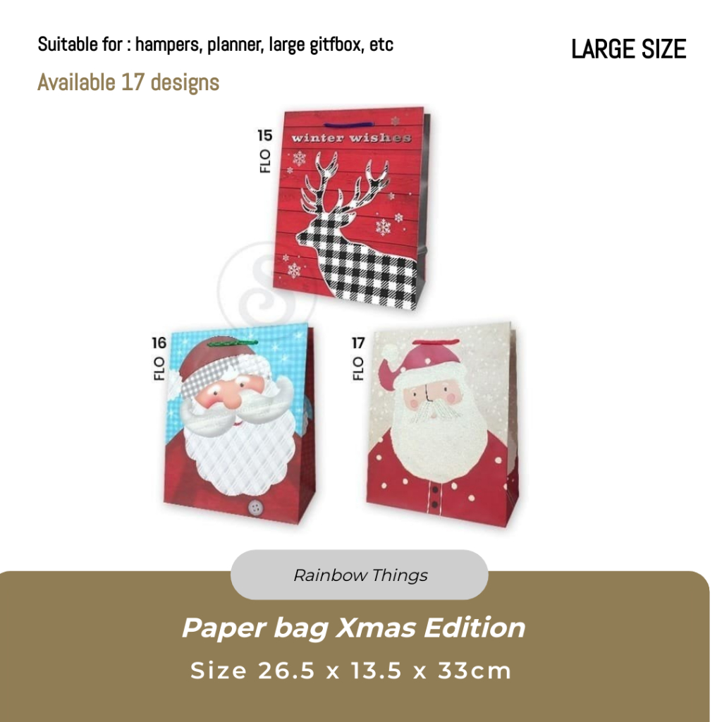 

Paper bag NATAL SANTA uk 26.5 x 13.5 x 33cm (L) 15-17