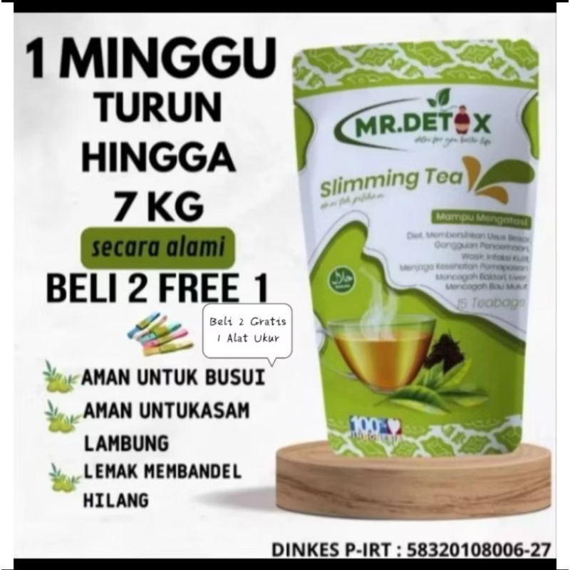 Teh Pelangsing Herbal Alami Mr.Detox Slimming tea diet