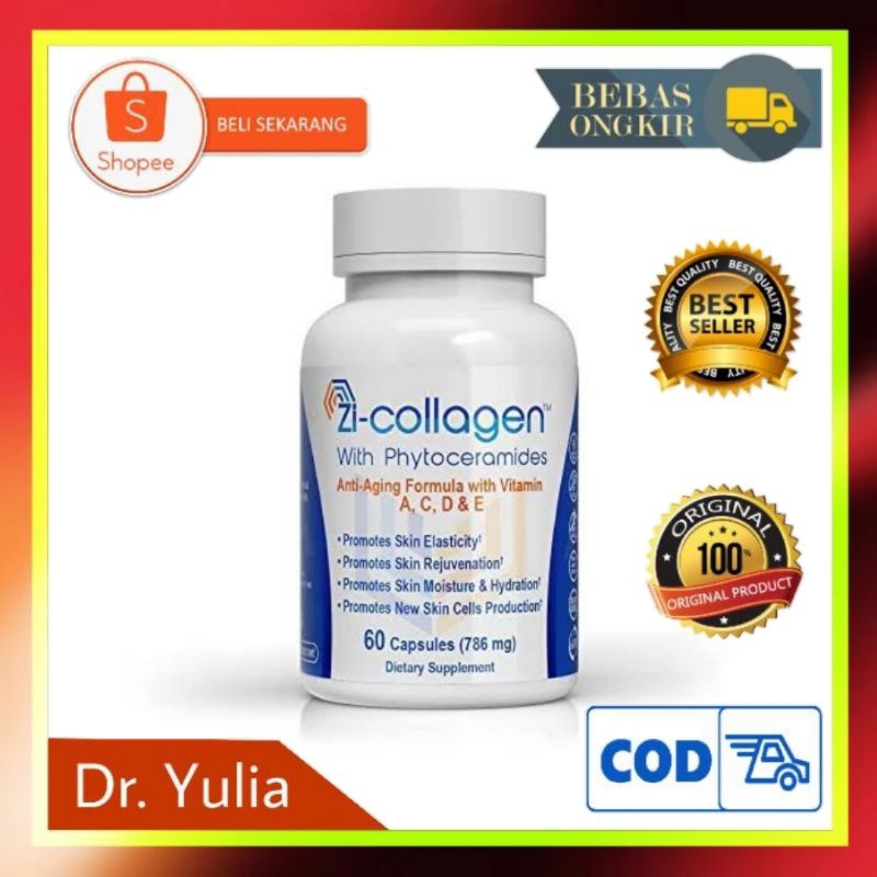 ZI COLLAGEN SUPLEMEN KULIT PHYTOCERAMIDES ANTI AGING BOOST 60 CAPSULE SKIN HAIR & NAIL REJUVENATION