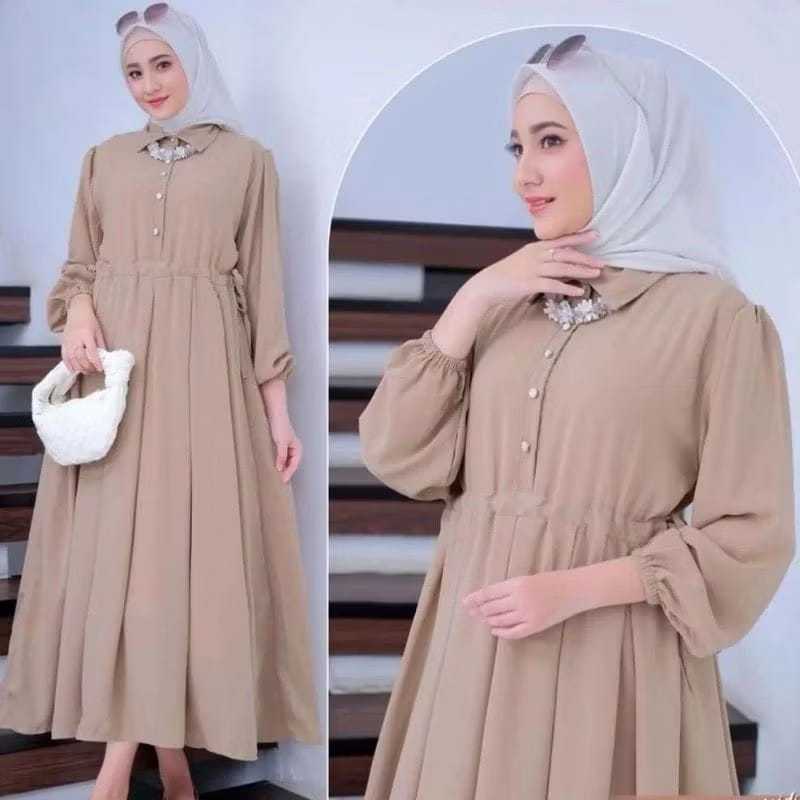 NABILA GAMIS POLOS CRINKLE AIRFLOW LD 110 | GAMIS LEBARAN | GAMIS POLOS | GAMIS BUSUI FRIENDLY | GAM