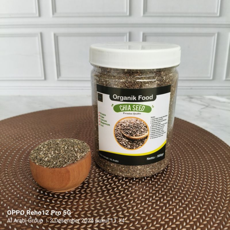 

Chia seed organic premium kemasan toples.
