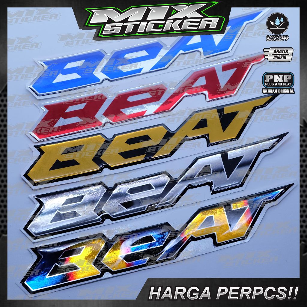 emblem timbul honda beat / emblem titanium honda beat / emblem beat jepang / emblem timbul