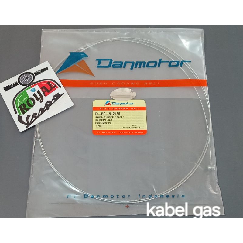 kabel GAS vespa klasik merk DANMOTOR seling gas dalam vespa super sprint px ps excel exclusive pts v