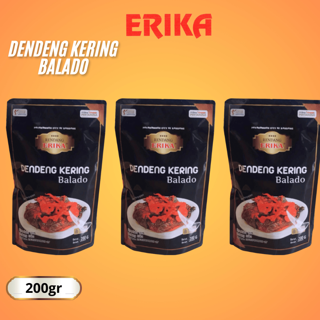 

ERIKA - 3 pcs Dendeng Kering Daging Sapi Khas Minang 200gr