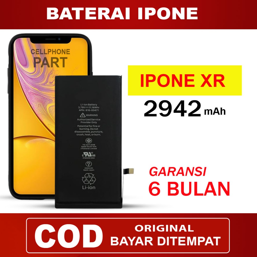 BATERAI BATRE IPONE XR ORIGINAL BERGARANSI