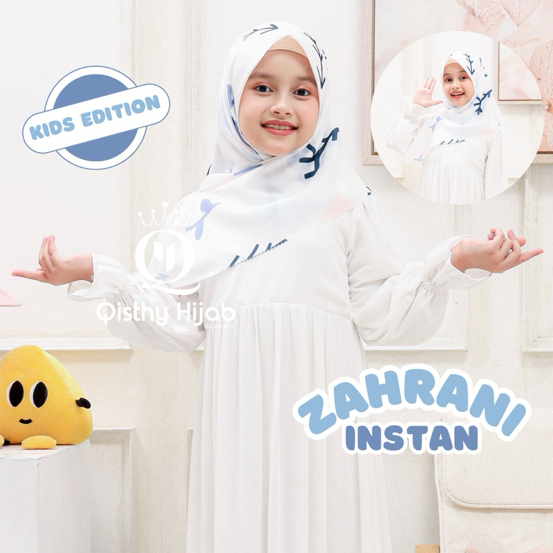 QISTHY HIJAB - ZAHRANI Segi Empat Anak VOAL PRINTING | BONUS BROS Karakter | Qisthy Hijab by Sahala