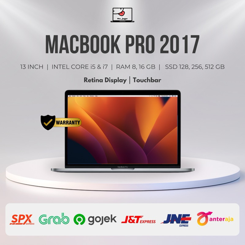 Macbook Pro 2017 Touchbar 13-inch | Ram 8GB, 16GB | SSD 128GB, 256GB, 512GB