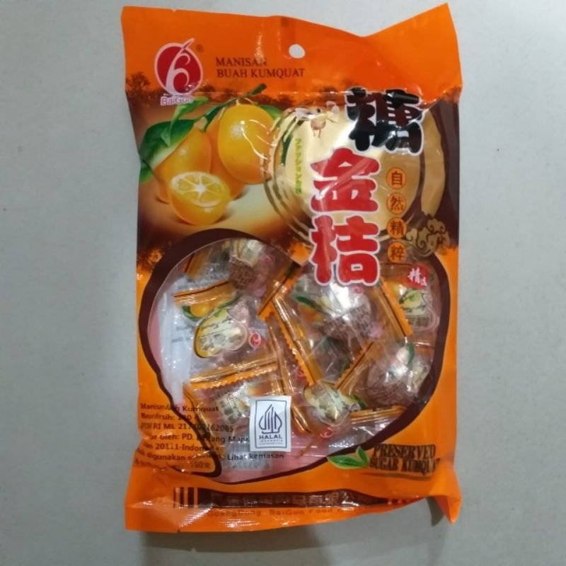 

Bai Guo Manisan Buah Kumquat Preserved Sugar Kumquat 180 gr