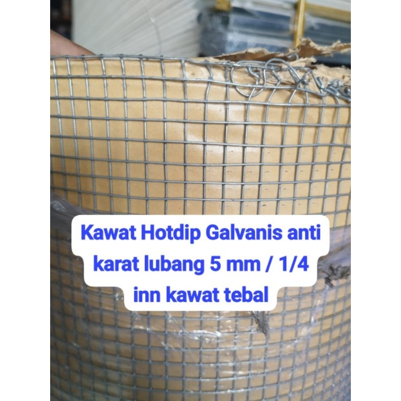 Kawat Patri/ Kawat RAM Kandang / Kawat Reyner /Kawat Loket Galvanis ANTI KARAT lubang 5 mm / 1/4" in