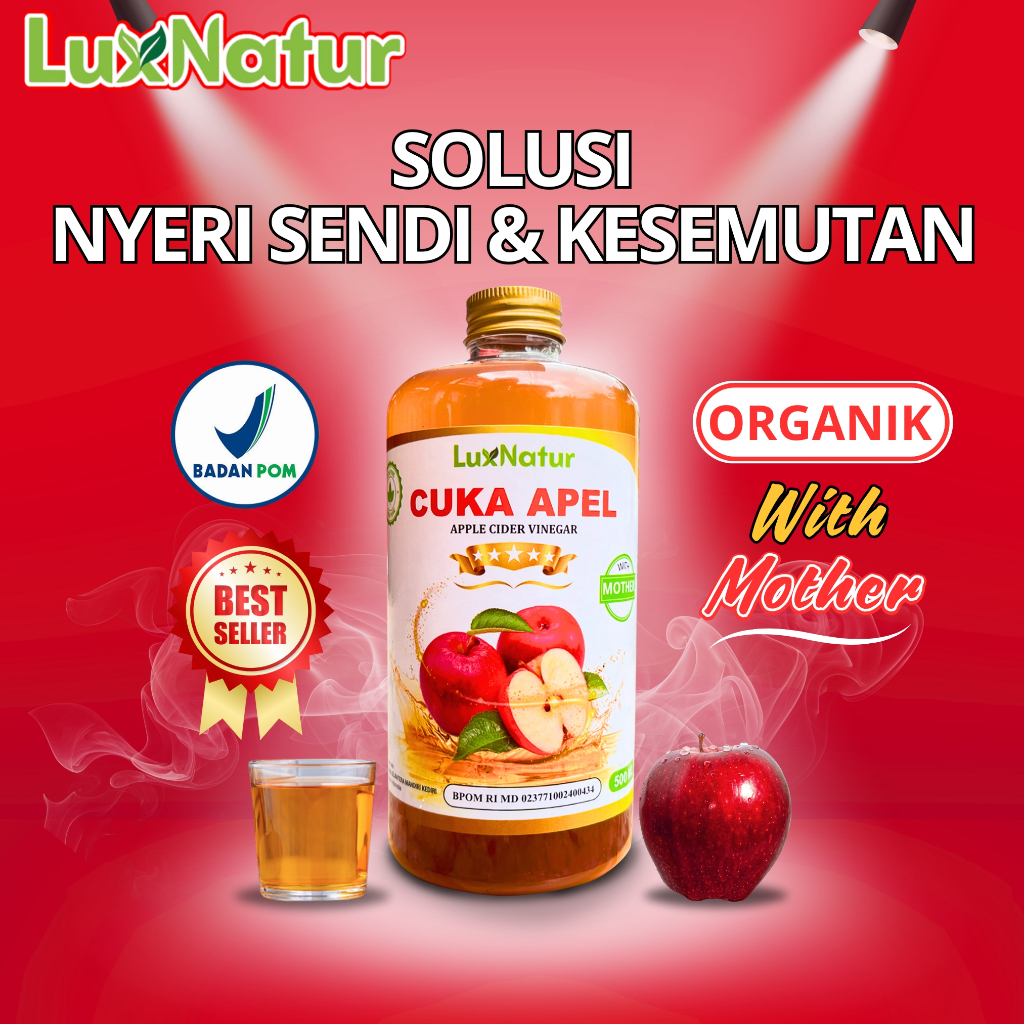 

CUKA APEL ORIGINAL WITH MOTHER CUKA APEL ORGANIK ASLI 500 ML 250 ML BPOM APPLE CIDER LUXNATUR