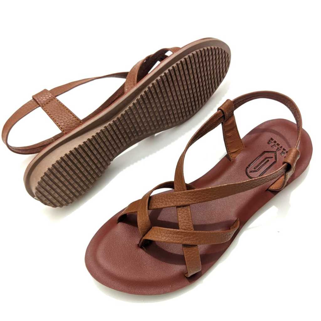 Sandal Wanita Tali Sandal Kulit Model Tali Kekinian Sendal Wanita Tali Cantik