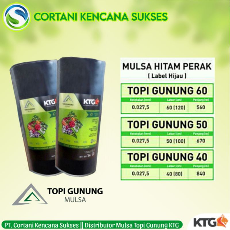 KTG TOPI GUNUNG Mulsa Hitam Perak 8 kg