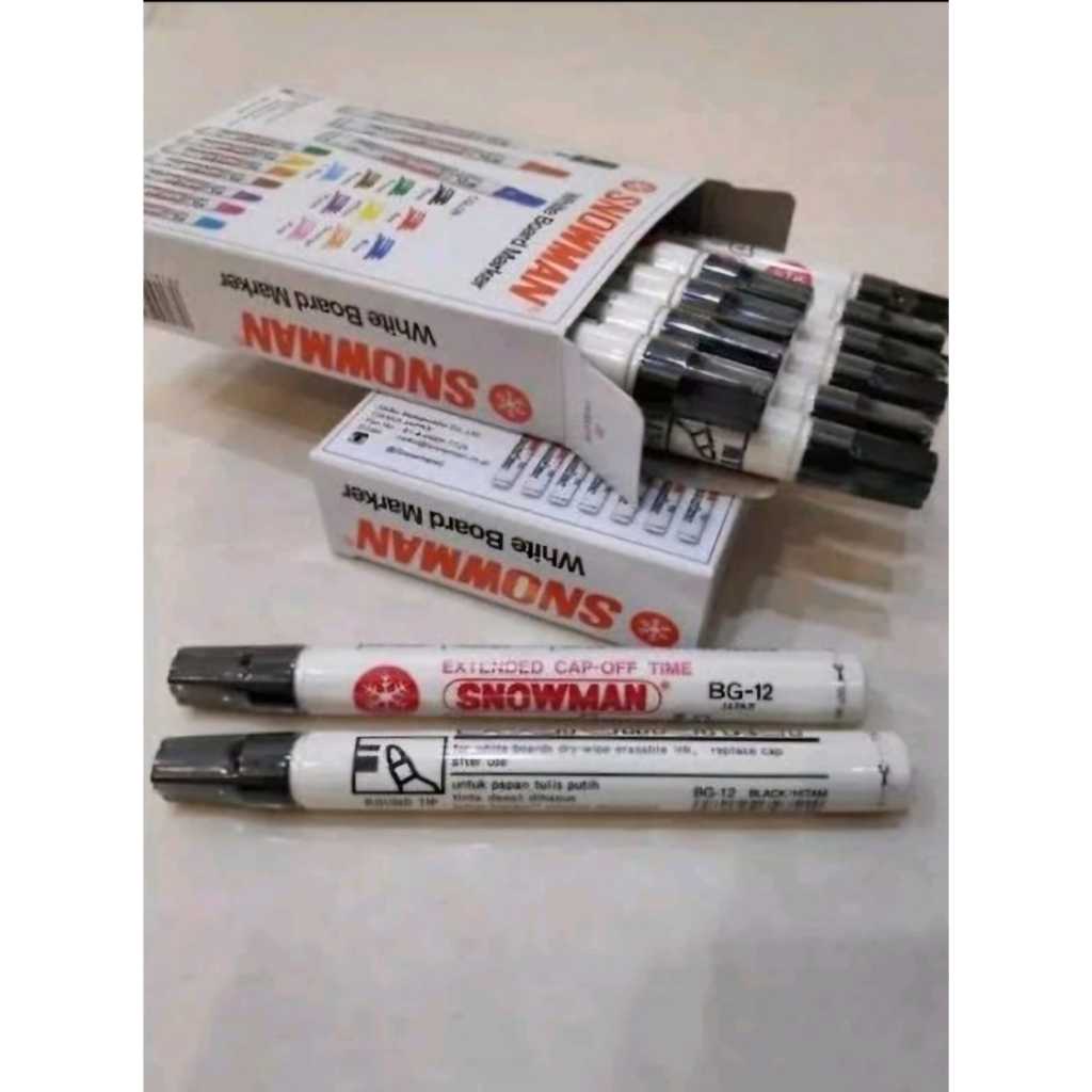 

Spidol Snowman Boardmarker/Papan Tulis BG-12 perDUS/KARTON isi 60Lusin