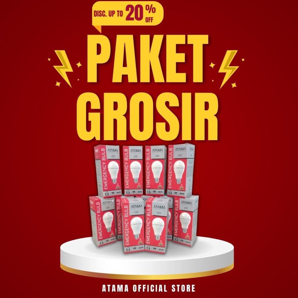 PAKET LAMPU LED EMERGENCY - LED BULB ATAMA PRESTIGE Emergency Tipe 7.5