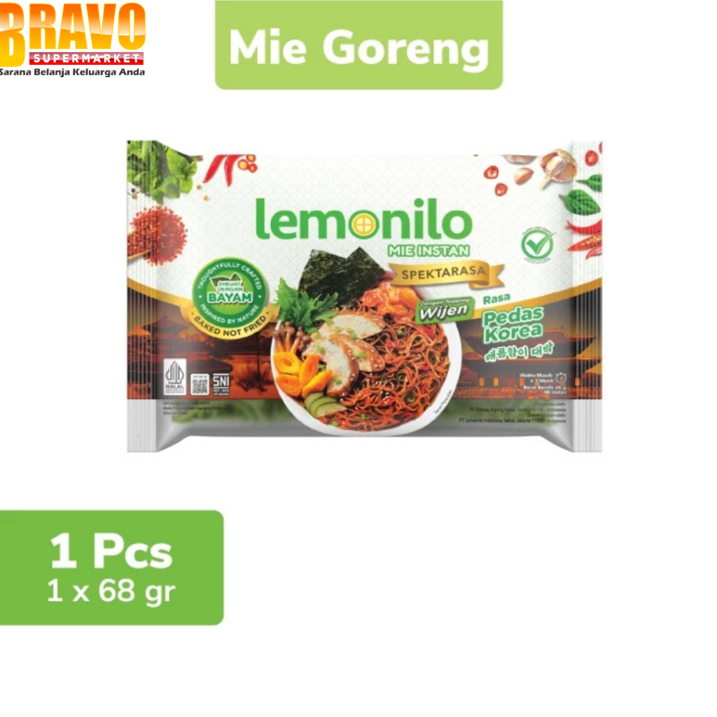 

Bravo Bojonegoro - Lemonilo Mie Instan Goreng Pedas Korea 65g
