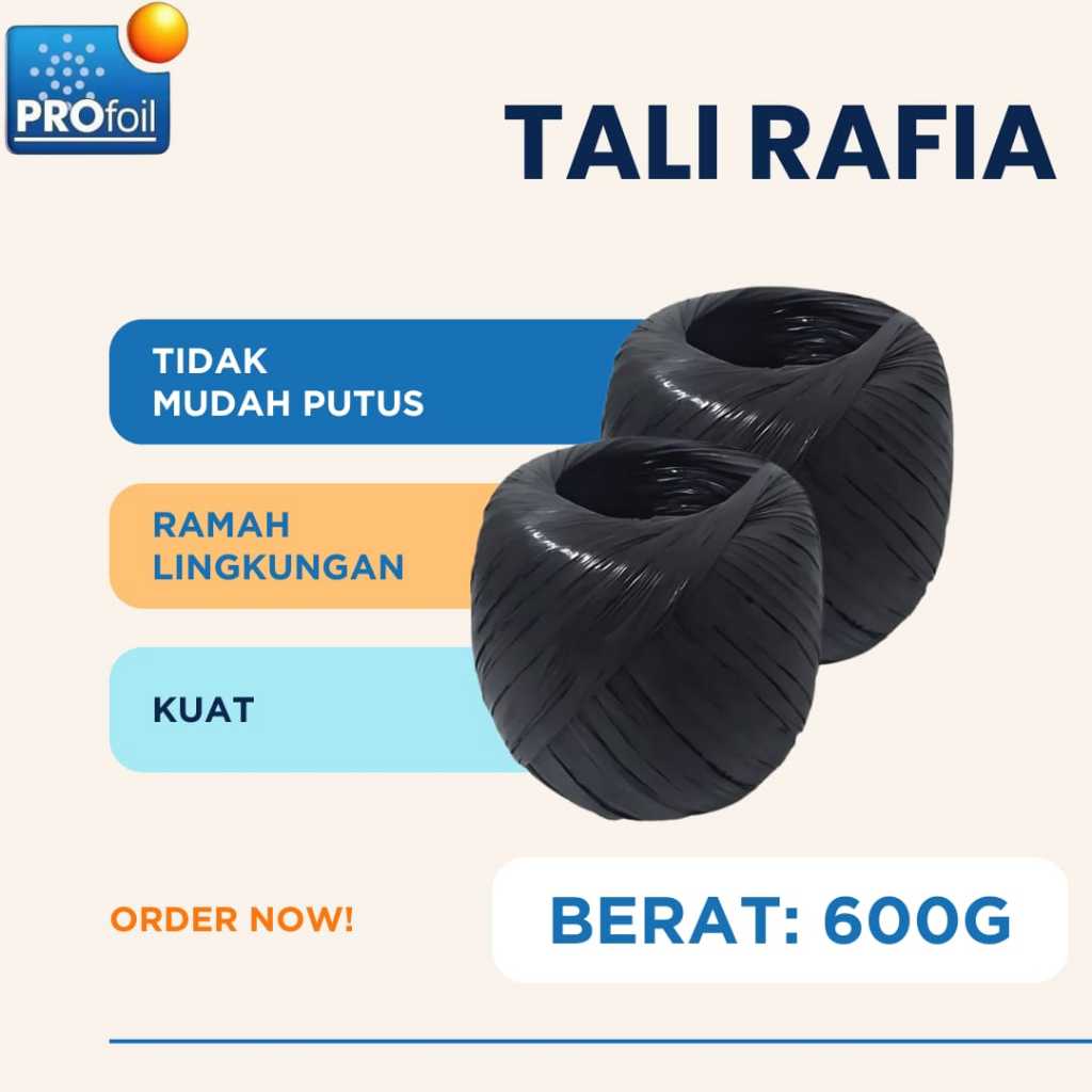 

Tali Rafia | 600gr | Tali Rafia Hitam | Tali Pengikat | Kuat | Tahan Lama