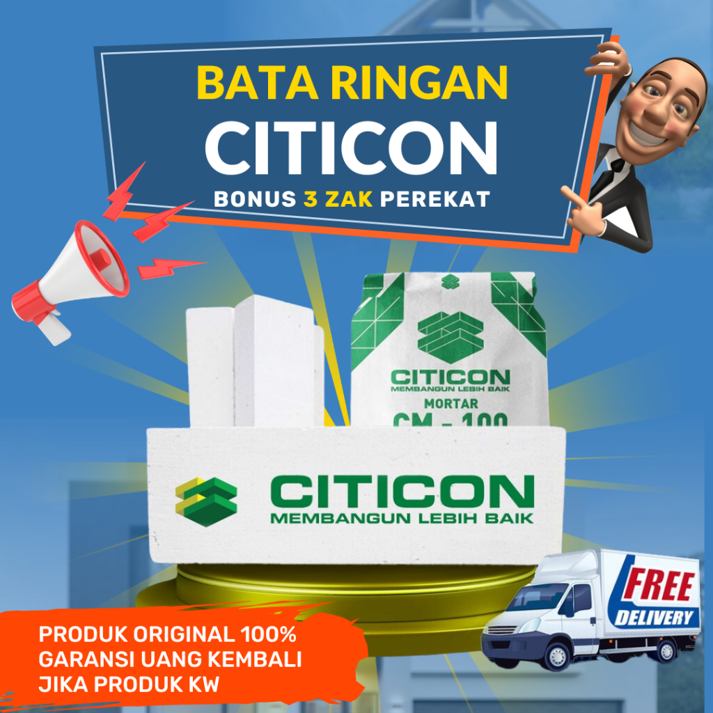 Hebel Bata Ringan Citicon isi 11.52 kubik Untuk Wilayah Kota Tegal Jawa Tengah ~ Hebel Perkubik