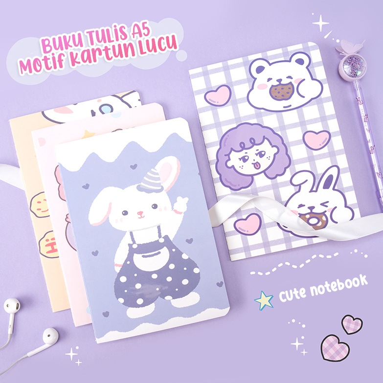 

Buku Tulis A5 Motif Kartun, Alat Tulis Sekolah Anak, Notebook Cartoon Stationery