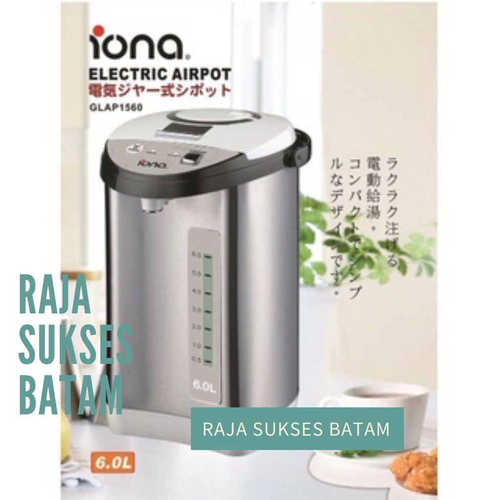Airpot / Termos Air Listrik IONA GLAP 1560 6L Stainless Steel BATAM