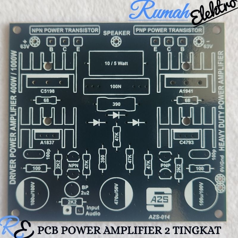PCB Power Driver 400W sd 1000W 2 Stage Power 2 Tingkat Simetris