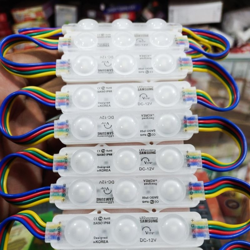 [20pcs]LED Modul RGB Samsung 0,72watt DC/12V Type 5050 Doff Original | Modul RGB Warna
