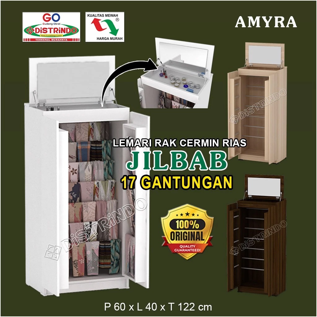 DISTRINDO Lemari Hijab / Rak Hijab + Cermin