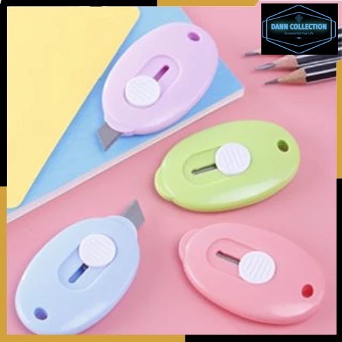 

DANN Cutter Mini Portable Bentuk Oval Mini Cutter Polos Travel Kit Pemotong Kertas Paper Cutter Lucu Bentuk Awan Warna Pastel Untuk