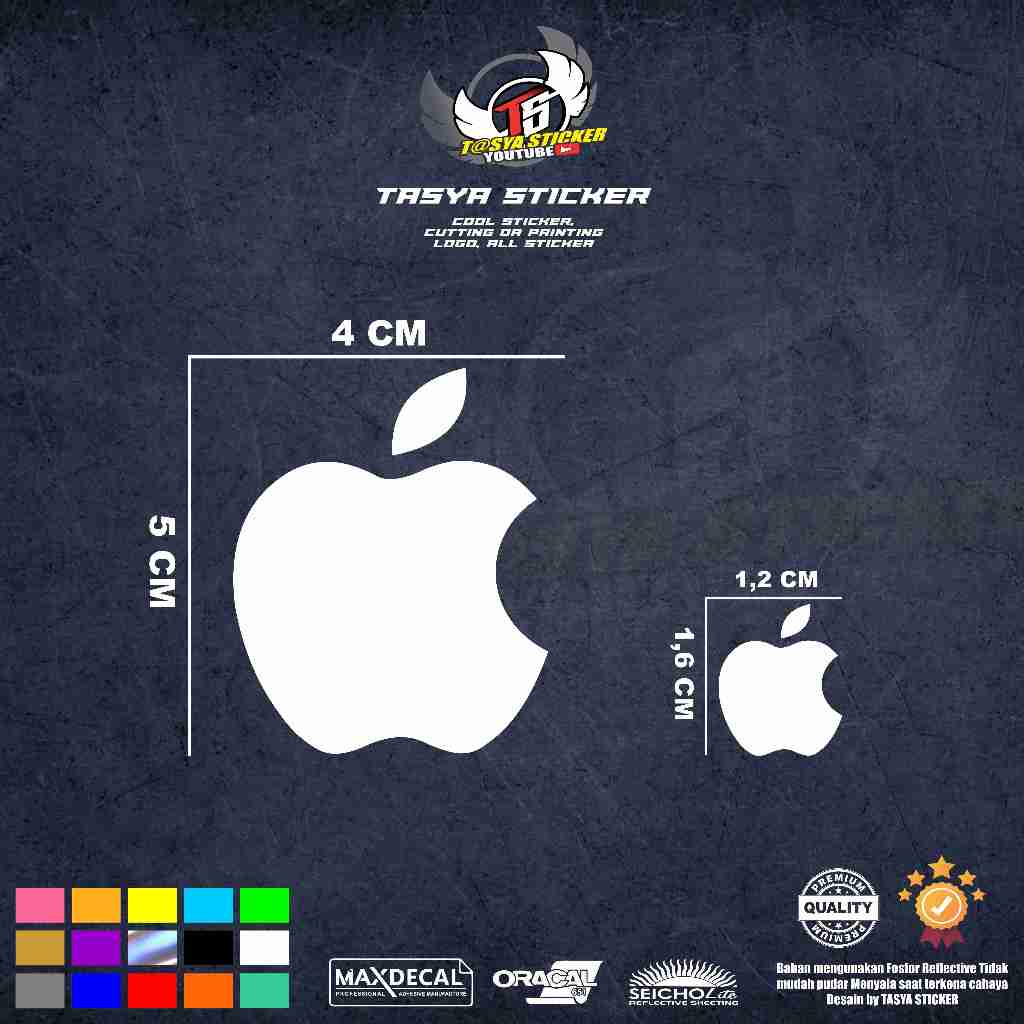 STIKER CUTTING LOGO APPLE BESAR DAN KECIL LOGO IPHONE, STIKER LAPTOP, MOBIL, MOTOR, TRUK, BUS