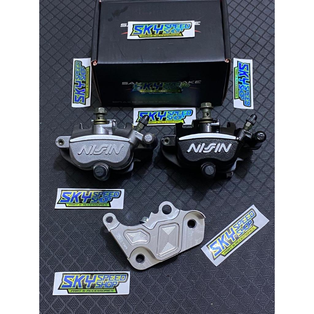 NMAX OLD/NEW  KALIPER CAKRAM DEPAN SB + BREKET 2 PISTON UK 260MM Motor NMAX SKY_SPEED