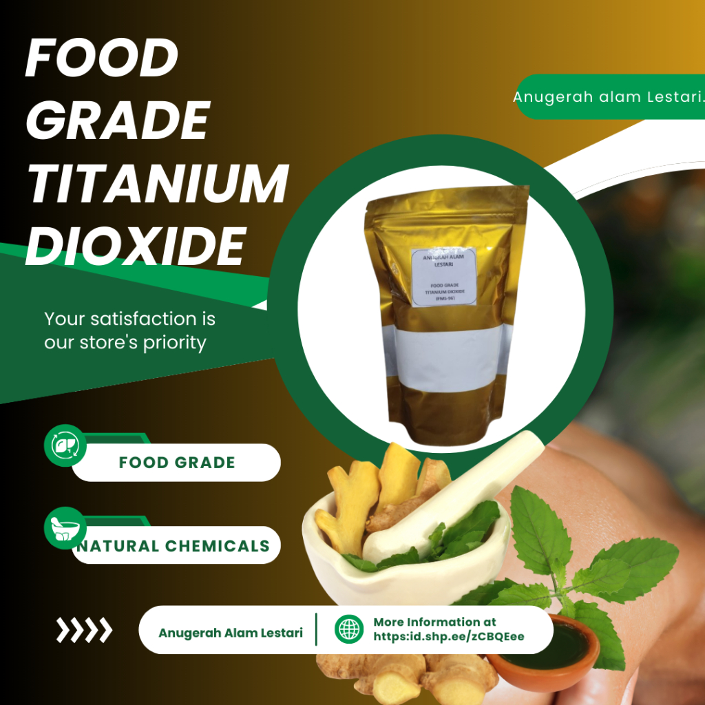 

Food Grade Titanium Dioxide Premium Quality Kemasan Reapack 500 gram Terlaris Termurah