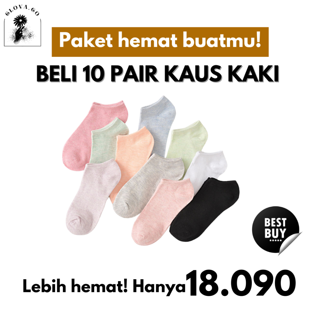 CLOVA KK224 Kaos Kaki Wanita Polos Kaos Kaki Pendek Semata Kaki Ankle Bahan Spandex Korea Murah Shor