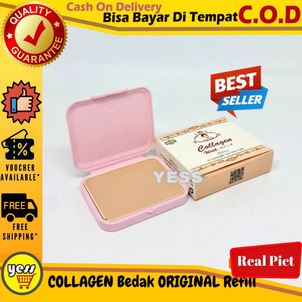 Bedak Collagen Refill | TWC Collagen | Bedak TWC Dhilisa | Collagen REFILL Bedak Padat