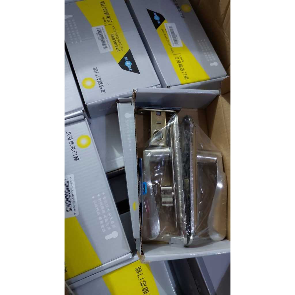 KUNCI PINTU KAMAR MANDI/GAGANG PINTU SET/DOOR LOCK/GAGANG KUNCI PINTU KAMAR MANDI BATHROOM DOOR