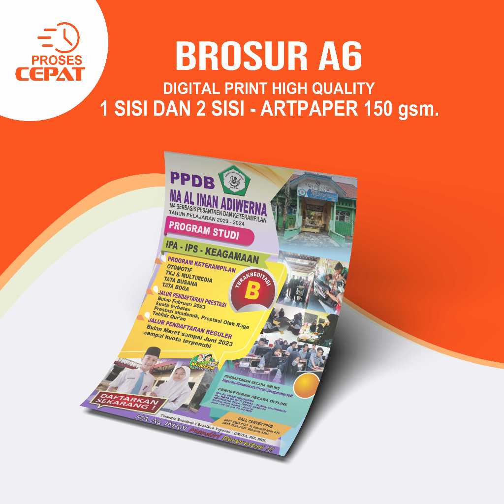 

Cetak Brosur A6 1 Sisi / 2 Sisi / Cetak Brosur Sehari Jadi