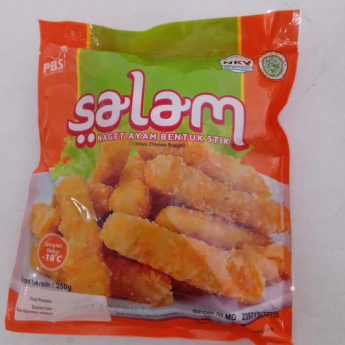 

SALAM NUGGET STIK 250GRAM/ MURAH / 100% HALAL / FROZEN FOOD / SOSIS / NAGET / DUMPLING / SIAP SAJI