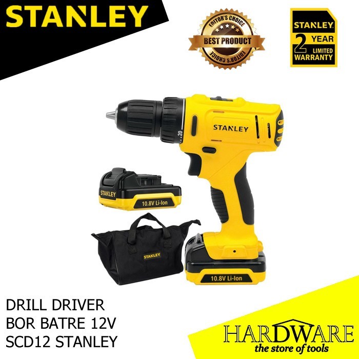 Stanley SCD12 10.8V SCD 12 Cordless Drill Driver / Bor Obeng Baterai