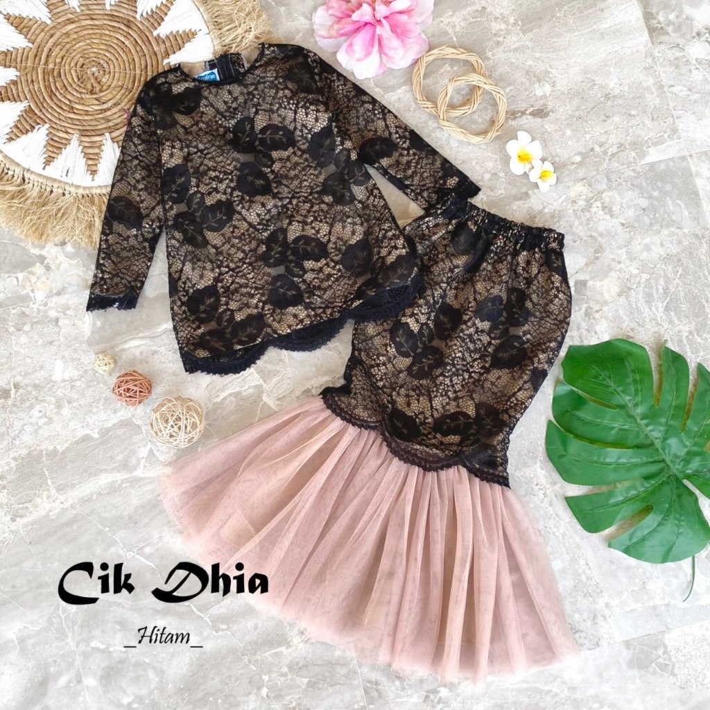 SETELAN CIK DHIA / BAJU MALAYSIA / BAJU BROKAT / PAKAIAN ANAK / PAKAIAN ANAK-ANAK