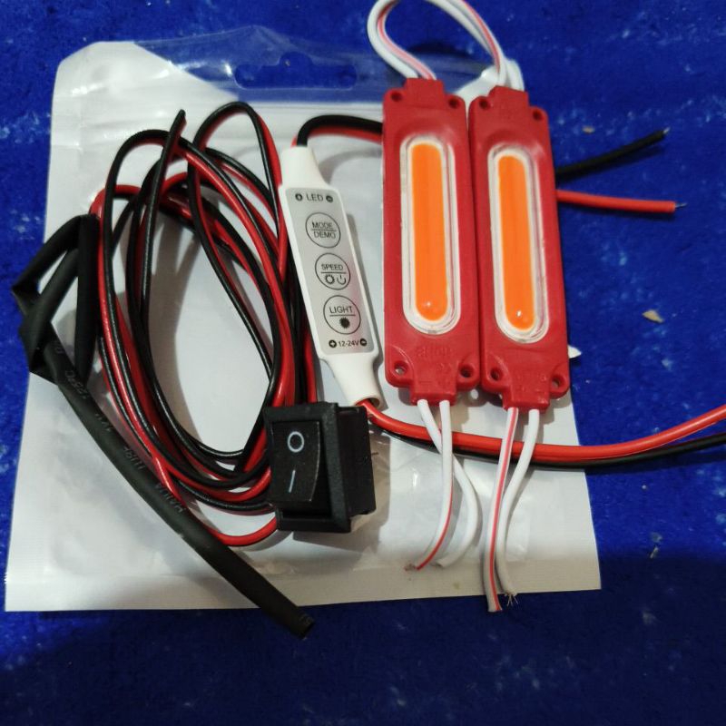 lampu LED blitz paket + modul+saklar