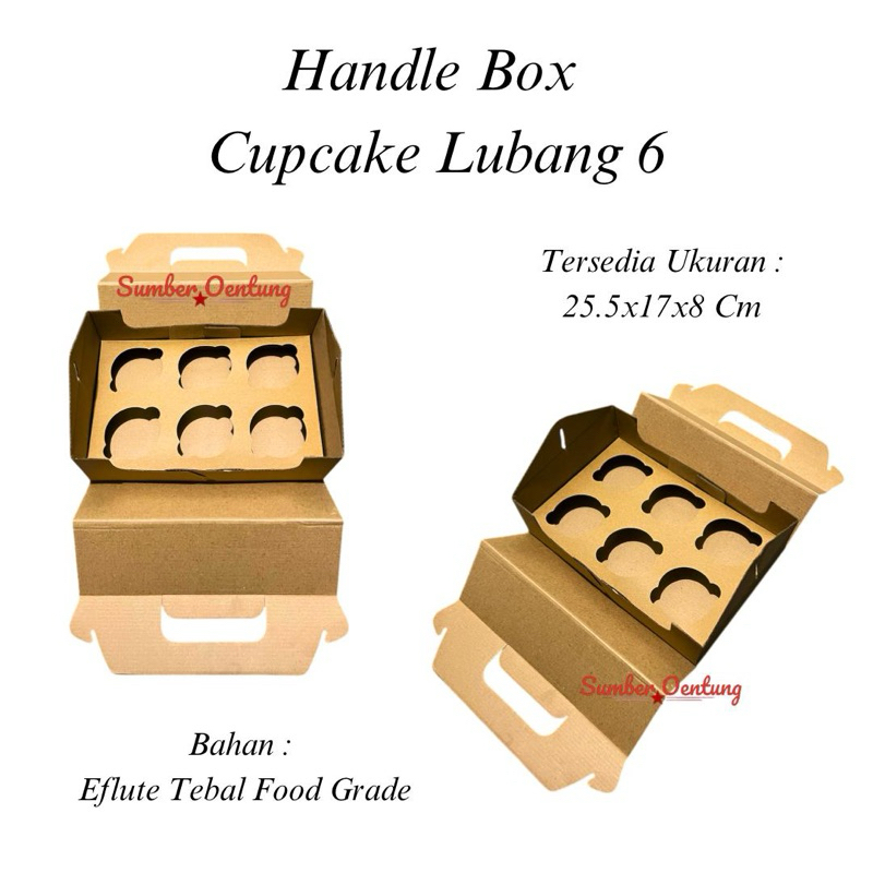 

Eflute Handle Box Cupcake Lubang 6 Kardus Kotak Souvenir Hampers